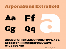 ArponaSans ExtraBold Version 2.000;hotconv 1.0.109;makeotfexe 2.5.65596图片样张