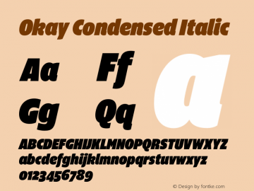 Okay Condensed Italic Version 1.1 | w-rip DC20190910图片样张