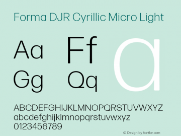 Forma DJR Cyrillic Micro Light Version 2.0图片样张