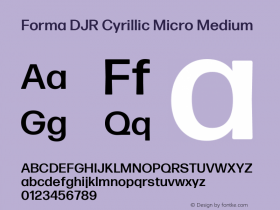 Forma DJR Cyrillic Micro Medium Version 2.0图片样张