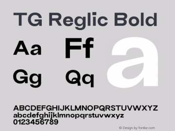 TG Reglic Bold Version 2.000图片样张