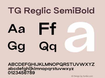 TG Reglic SemiBold Version 2.000图片样张