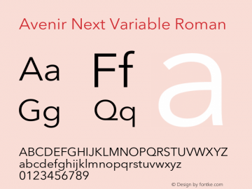 Avenir Next Variable Roman Version 1.00图片样张