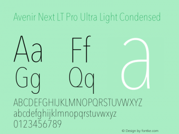 Avenir Next LT Pro Ultra Light Condensed Version 3.00图片样张