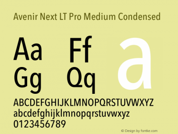 Avenir Next LT Pro Medium Condensed Version 3.00图片样张