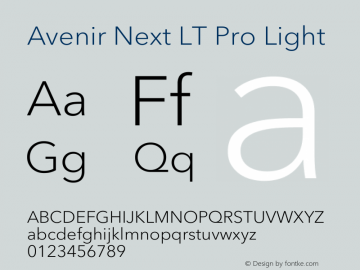 Avenir Next LT Pro Light Version 3.00图片样张