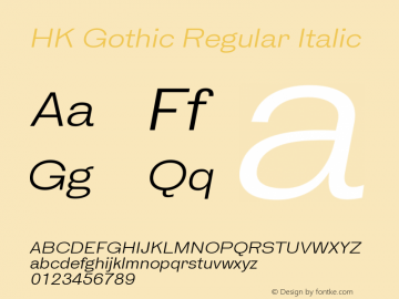 HK Gothic Italic Version 1.200 | web-TT图片样张