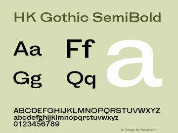 HK Gothic SemiBold Version 1.200 | web-TT图片样张