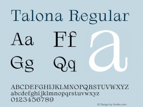 Talona Regular Version 1.001图片样张