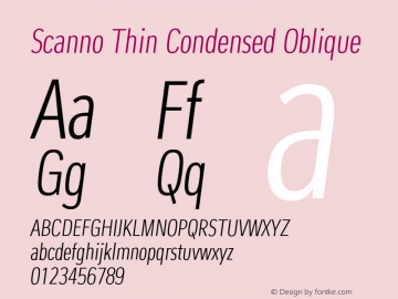 Scanno Thin Condensed Oblique 1.000图片样张