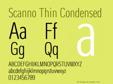 Scanno Thin Condensed 1.000图片样张