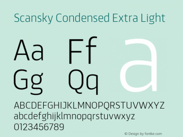 Scansky Condensed Extra Light 1.000图片样张