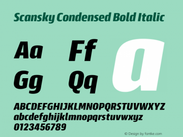 Scansky Condensed Bold Italic 1.000图片样张