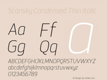 Scansky Condensed Thin Italic 1.000图片样张