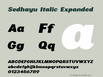 Sedhayu Italic Expanded 1.000图片样张