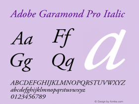AGaramondPro-Italic Version 2.115;PS 2.000;hotconv 1.0.70;makeotf.lib2.5.5900图片样张