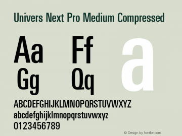 Univers Next Pro Medium Compressed Version 1.00图片样张