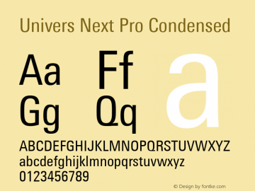 Univers Next Pro Condensed Version 1.00图片样张