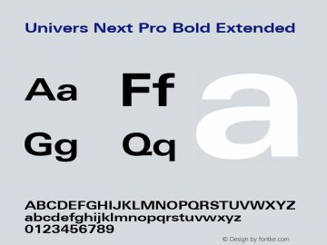 Univers Next Pro Bold Extended Version 1.00图片样张