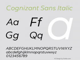 Cognizant Sans Italic Version 1.002;hotconv 1.0.109;makeotfexe 2.5.65596图片样张