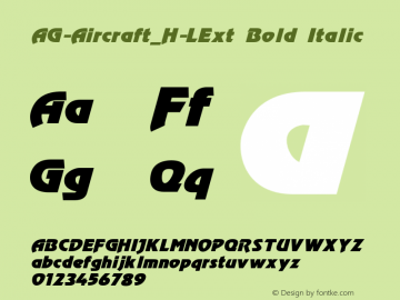 AG-Aircraft_H-LExt-BoldItalic 1.000图片样张