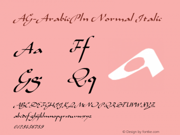 AG-ArabicPln Normal Italic 1.0 Sat Sep 03 18:27:00 1994图片样张