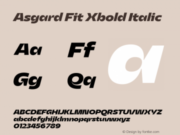 Asgard Fit Xbold Italic Version 2.003;FEAKit 1.0图片样张