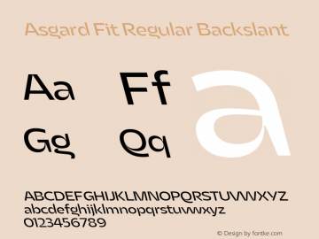 Asgard Fit Regular Backslant Version 2.003;FEAKit 1.0图片样张