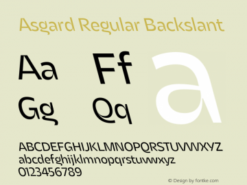 Asgard Regular Backslant Version 2.003;FEAKit 1.0图片样张