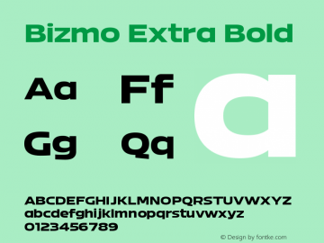 Bizmo Extra Bold Version 1.000图片样张