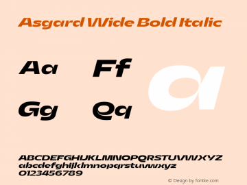Asgard Wide Bold Italic Version 2.003图片样张
