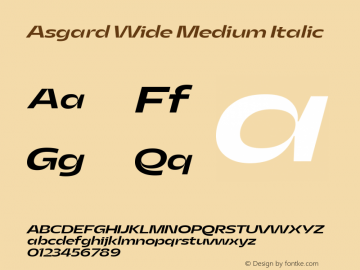 Asgard Wide Medium Italic Version 2.003图片样张