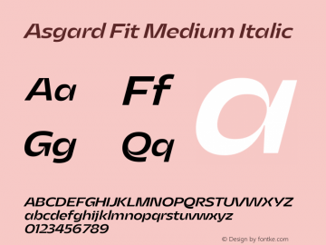 Asgard Fit Medium Italic Version 2.003图片样张