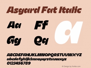 Asgard Fat Italic Version 2.003图片样张