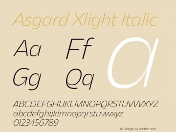 Asgard Xlight Italic Version 2.003图片样张