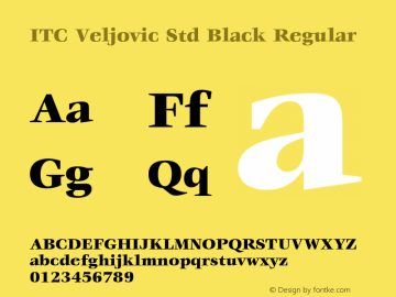 ITC Veljovic Std Black Regular Version 1.000;PS 001.000;hotconv 1.0.38图片样张