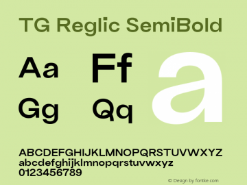 TG Reglic SemiBold Version 2.000;FEAKit 1.0图片样张