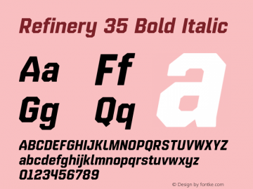 Refinery 35 Bold Italic Version 1.000;hotconv 1.0.109;makeotfexe 2.5.65596图片样张