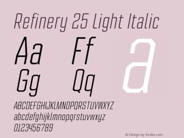 Refinery 25 Light Italic Version 1.000;hotconv 1.0.109;makeotfexe 2.5.65596图片样张