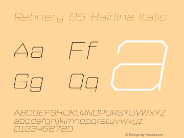 Refinery 95 Hairline Italic Version 1.000;hotconv 1.0.109;makeotfexe 2.5.65596图片样张