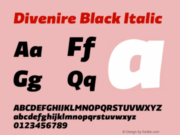 Divenire Black Italic Version 5.008;PS 5.2;hotconv 1.0.86;makeotf.lib2.5.63406图片样张