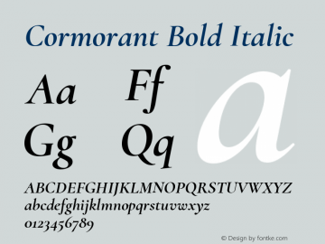 Cormorant Bold Italic Version 3.614图片样张