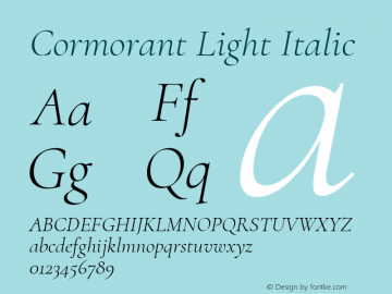 Cormorant Light Italic Version 3.614图片样张