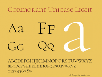 Cormorant Unicase Light Version 3.614图片样张