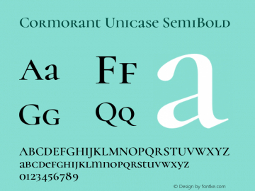 Cormorant Unicase SemiBold Version 3.614;FEAKit 1.0图片样张