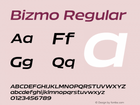 Bizmo Semi Bold Oblique Version 1.00图片样张