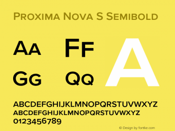 Proxima Nova S Semibold Version 3.018;PS 003.018;hotconv 1.0.88;makeotf.lib2.5.64775图片样张