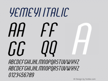 YemeyiItalic Version 1.0; Jan 2021 by Audry Kitoko Makelele图片样张