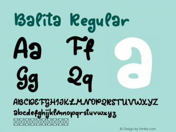 BalitaRegular Version 1.004;Fontself Maker 3.5.4图片样张