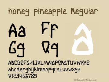 honey pineapple Version 1.00;January 31, 2021;FontCreator 12.0.0.2525 64-bit图片样张